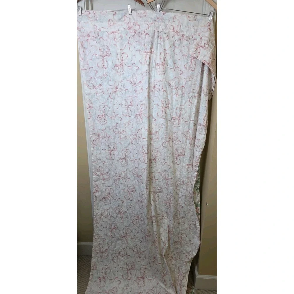 Vintage 80 90s Cottagecore Grandmillennial Floral Drapes Pink Bow Ribbons Chintz